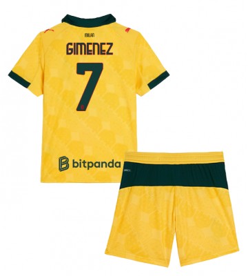 AC Milan Santiago Gimenez #7 Tredjetrøje Børn 2025-26 Kortærmet (+ Korte bukser)